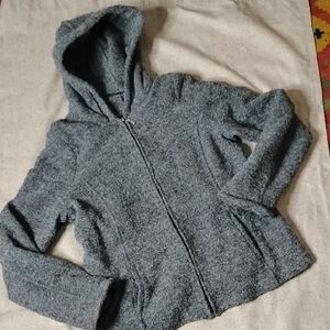 Carol Little Cozy Gray Hooded Zip-Up Jacket